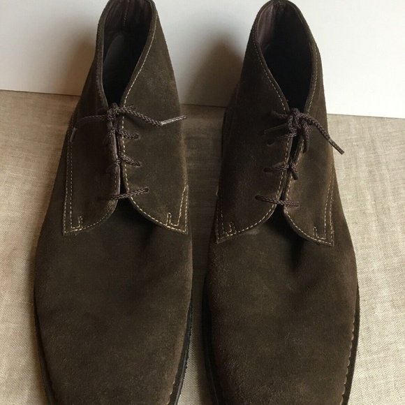 Johnston Murphy Suede Leather Chukka Brown Lace Up Mens Ankle Boots 13 - Picture 3 of 6